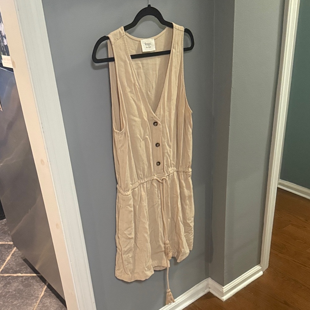 Reign Cream Button-Front Jumpsuit